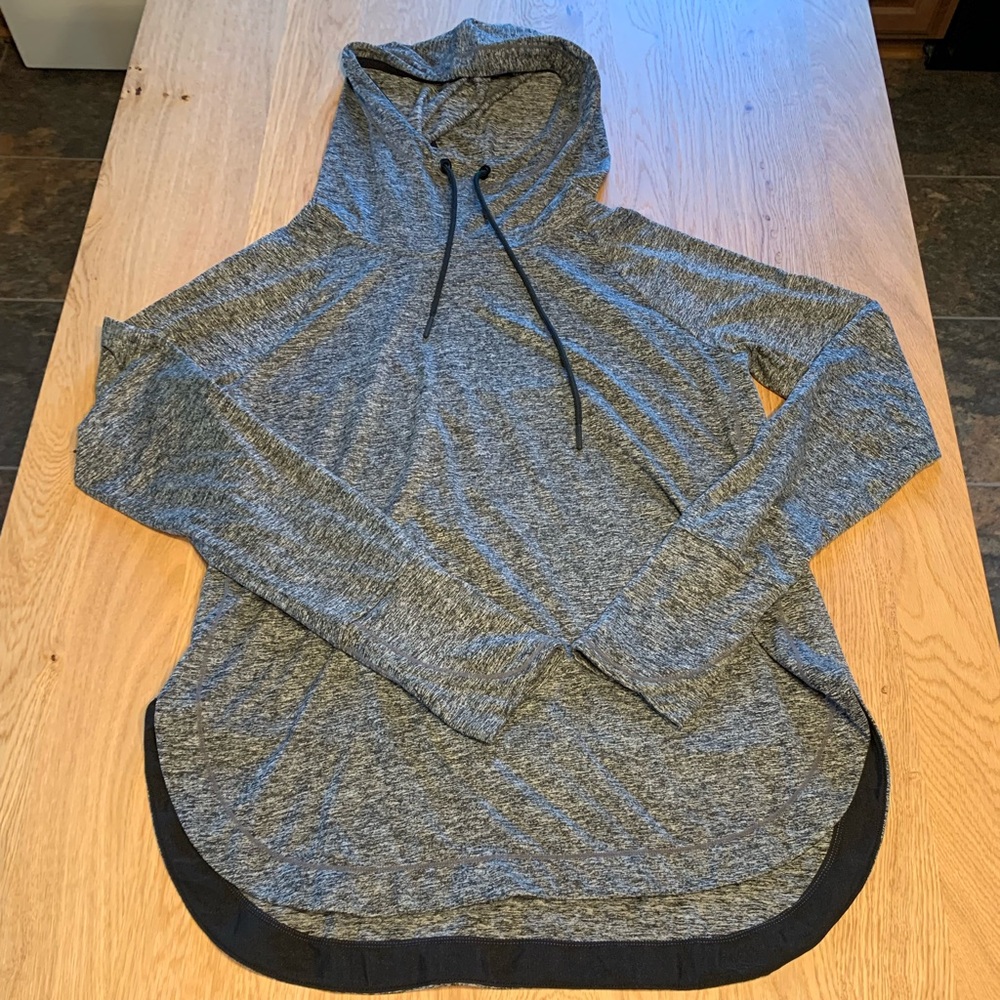 Athleta Uptempo Hoodie Sweatshirt Pullover Heather Gray Size Medium Women’s